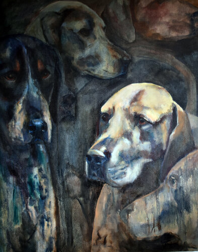Huntingdogs of Cheverny VI by Jonker Mieke, Painting for Sale on Select