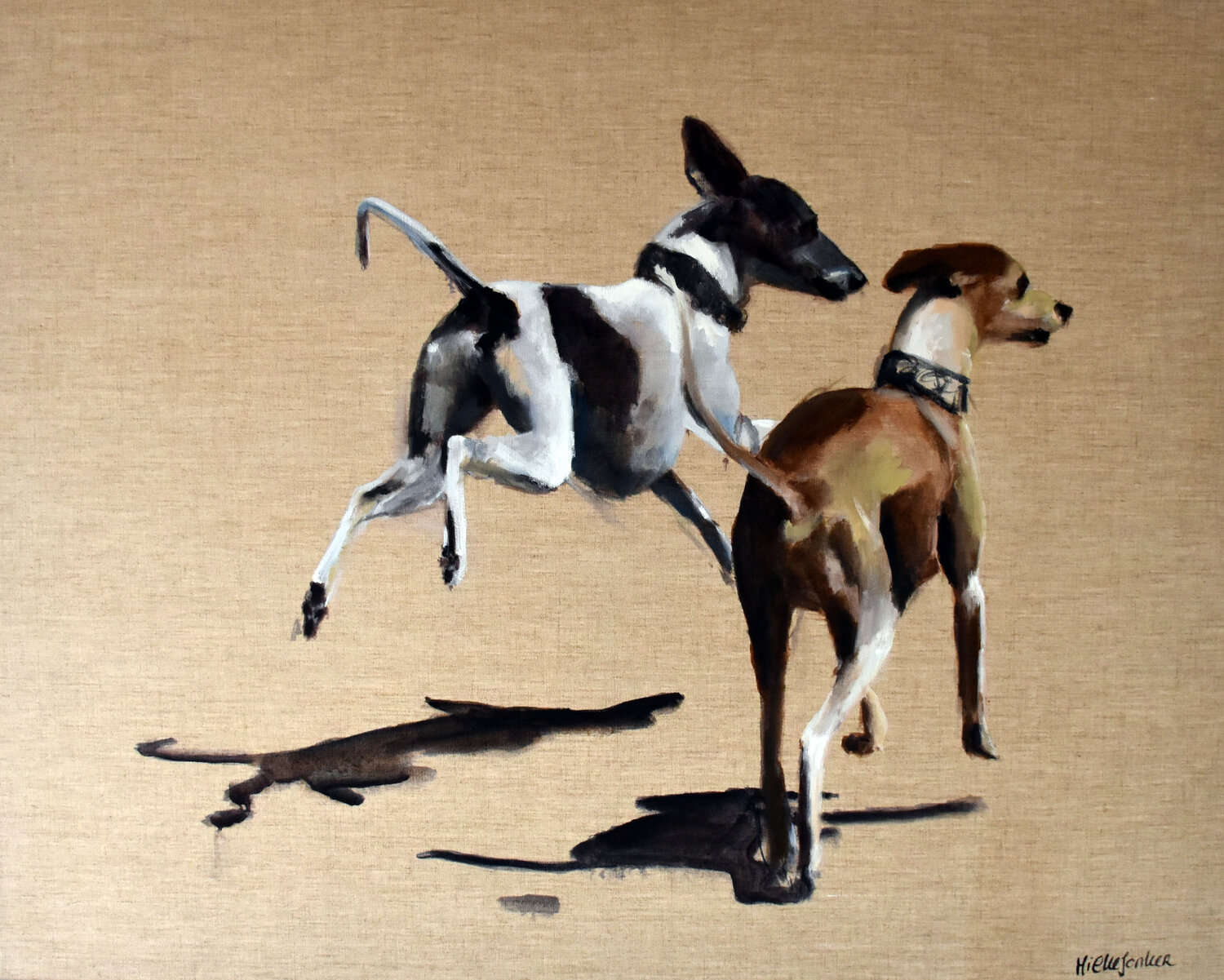 Because of the dog XII Jonker Mieke Original painting for sale