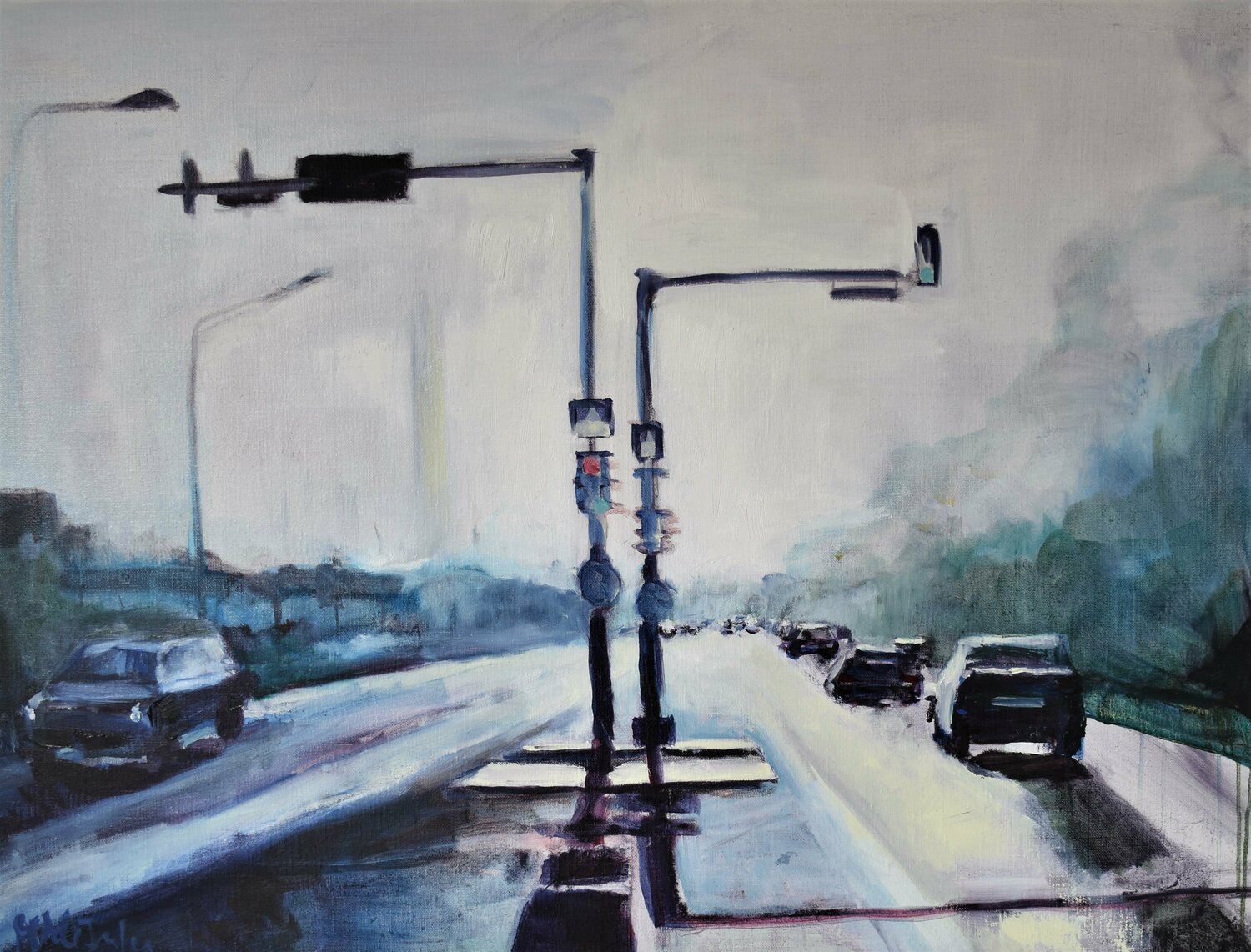 About a road IV Jonker Mieke Original painting for sale