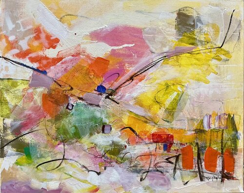Chasing Yellow by Marie Manon Corbeil, Painting for Sale on Select