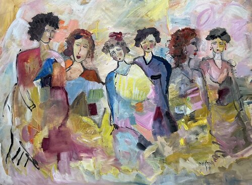 Modigliani Came for Tea by Marie Manon Corbeil, Painting for Sale on Select
