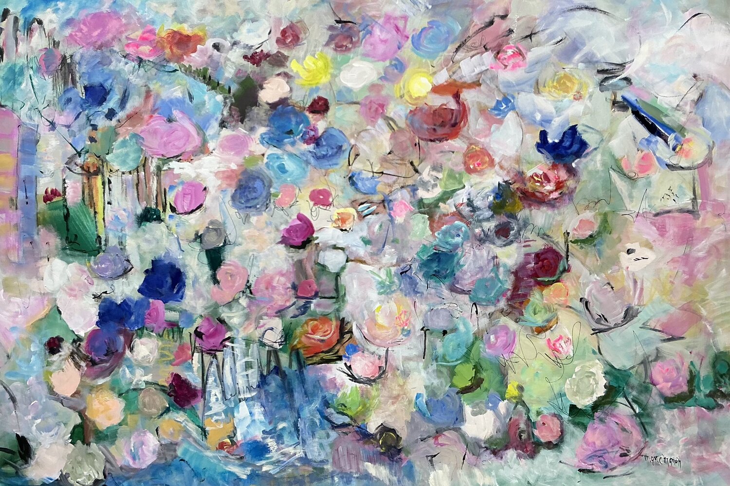 In Monet’s Garden Marie Manon Corbeil Original painting for sale