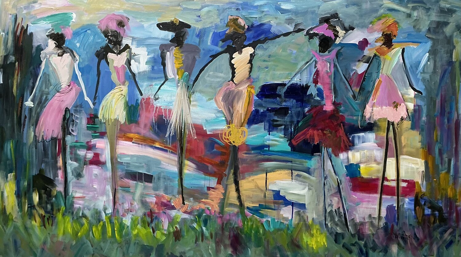 My Ballerinas having too much Fun Marie Manon Corbeil Original painting for sale