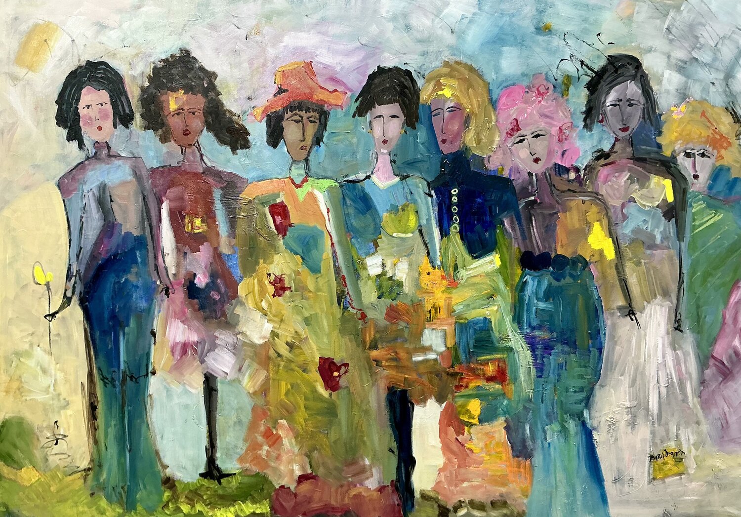 Surprise Party Marie Manon Corbeil Original painting for sale