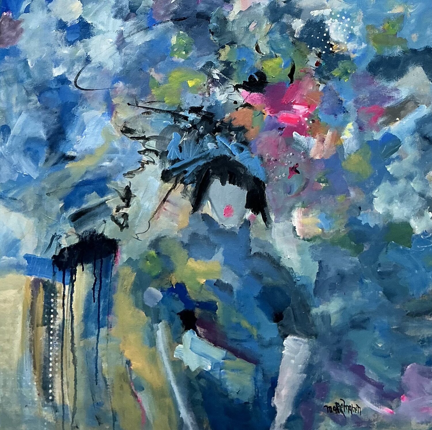 Wearing my Garden Marie Manon Corbeil Original painting for sale