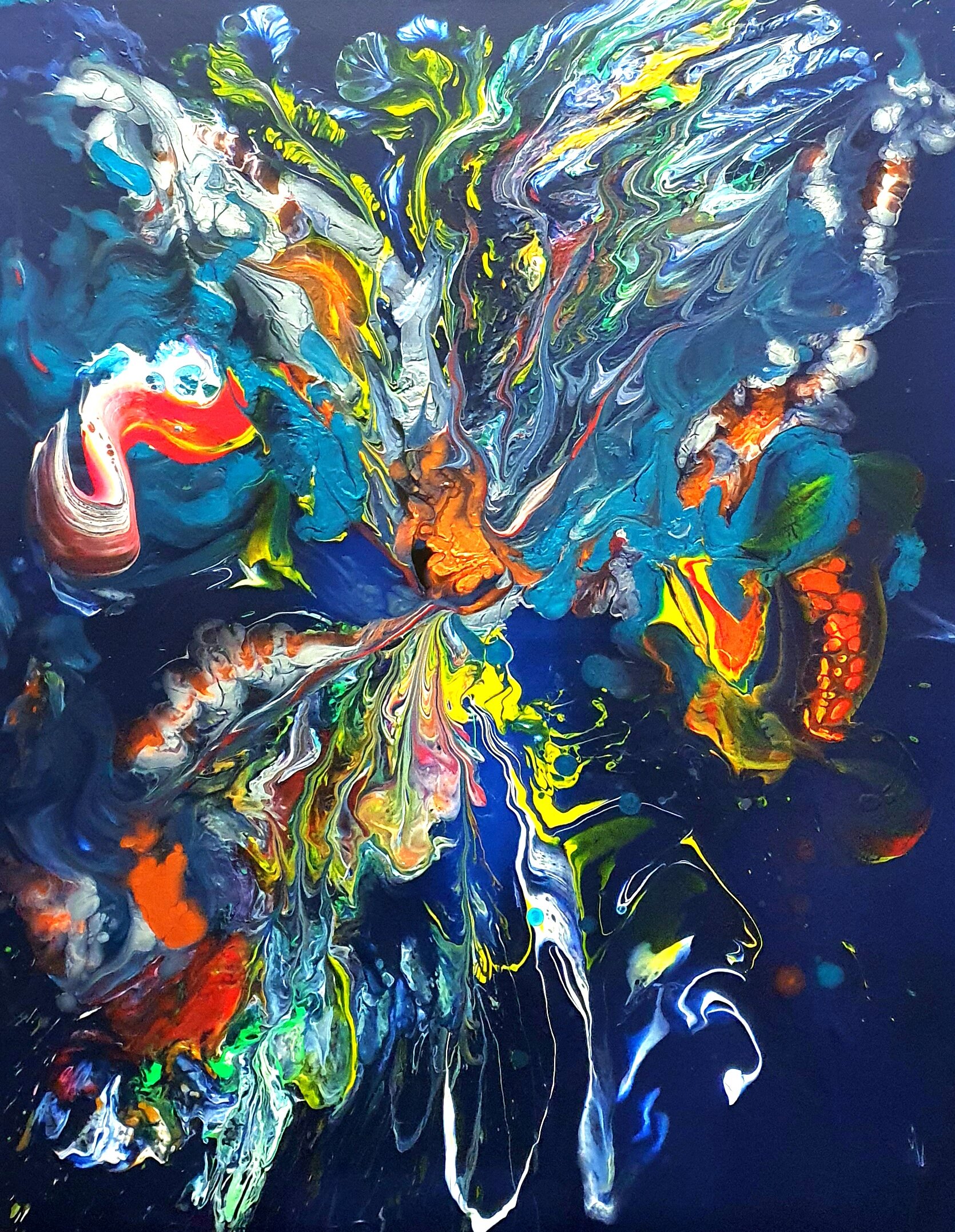 Florales black blue