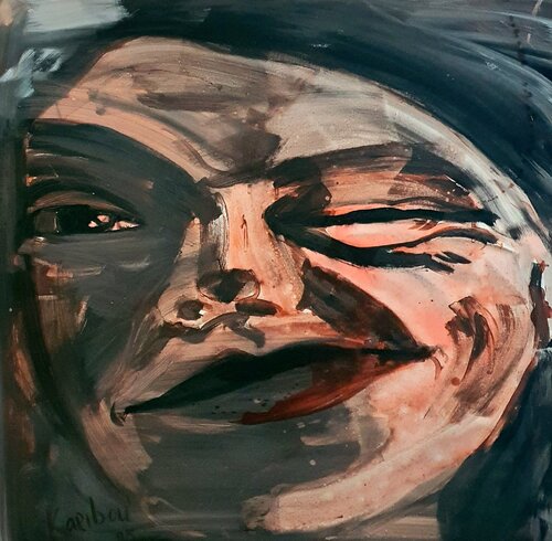 Das Augenblinzeln n Manier von Edward Munch Selbstbildnis by Karibou, Painting for Sale on Select