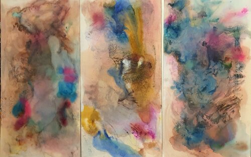 ORIGINAL TRIPTYCH ABSTRACT by Karibou, Painting for Sale on Select