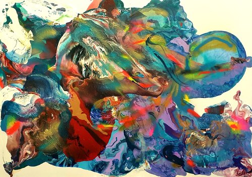 Gletscher und Meer. Fröhlicher Urlaub für Körper,  Geist und Seele. by Karibou, Painting for Sale on Select