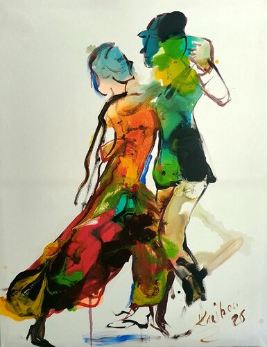 A COUPLE  de Tango by Karibou, Painting for Sale on Select