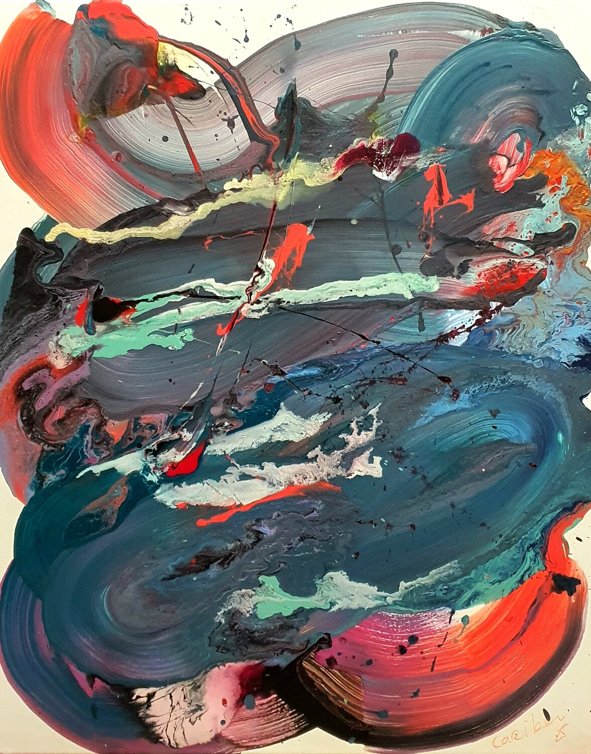Ocean abstract Karibou Original painting for sale
