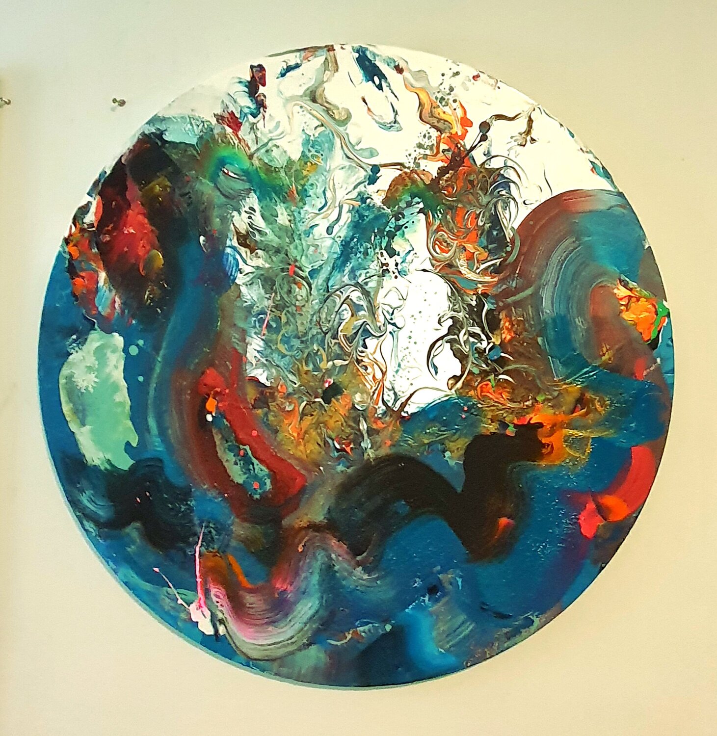 abstract deeply water erotically. rund Inspired by Jackson Pollock. Karibou Original painting for sale