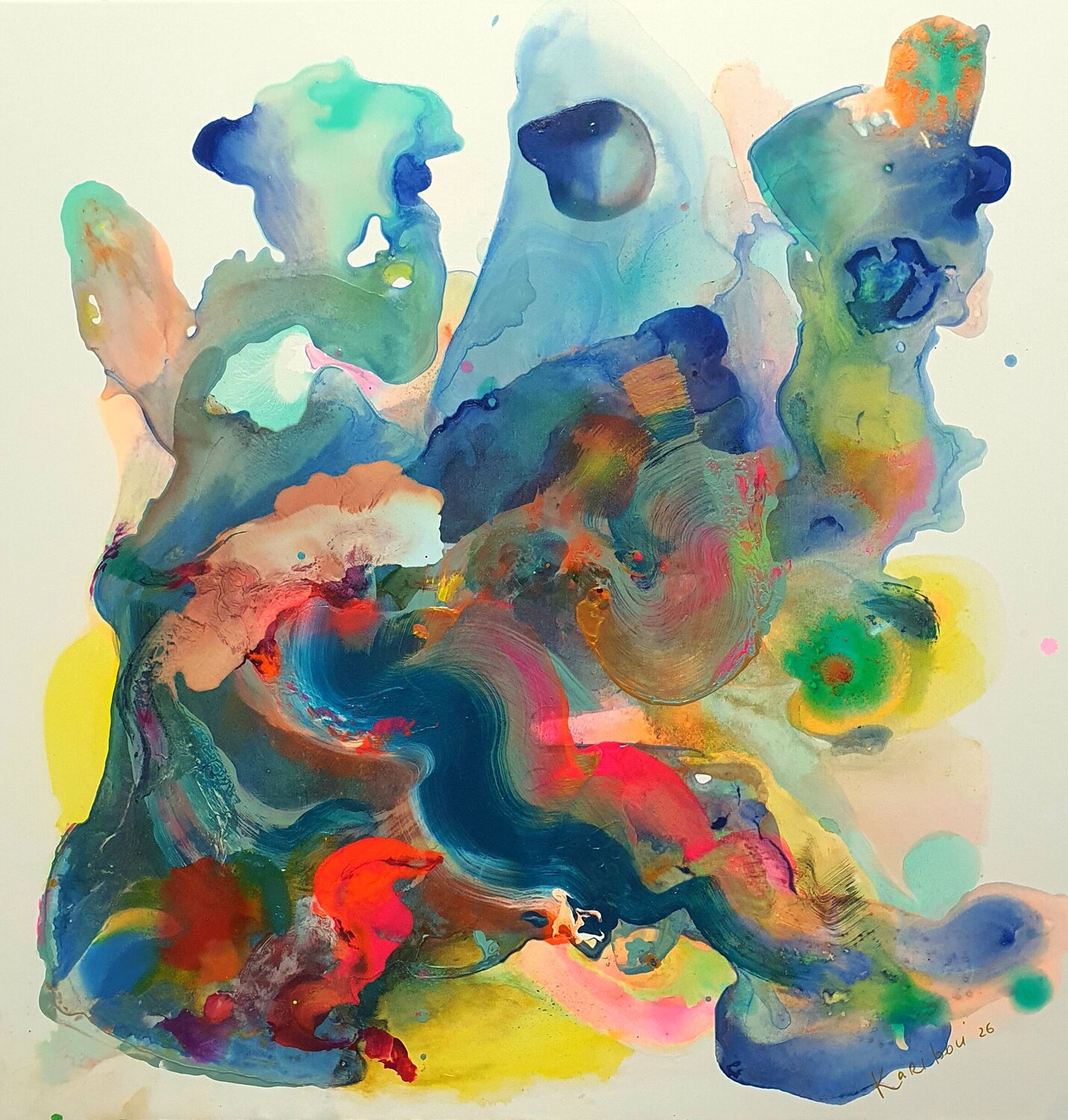 Taurus, Water abstract Karibou Original painting for sale