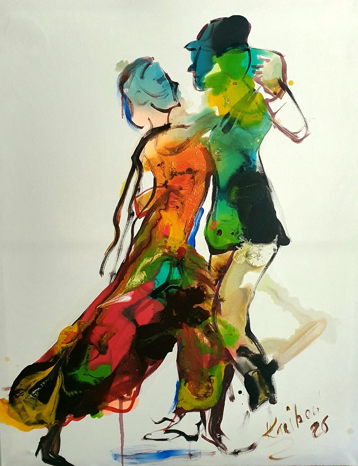 A COUPLE  de Tango Karibou Original painting for sale