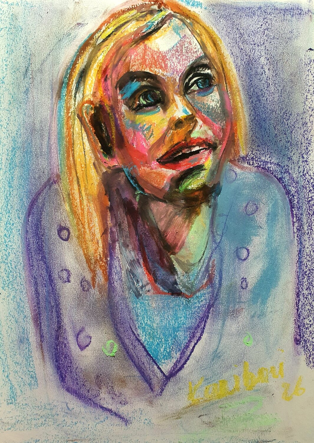 Deeply human portrait of a girl Karibou Drawing for sale