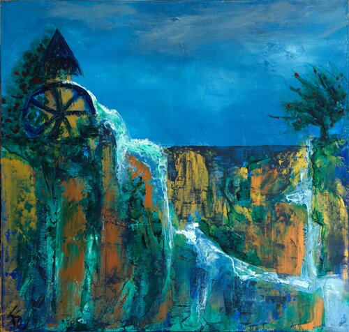 Le Moulin Bleu du Destin by Françoise Dugourd-Caput, Painting for Sale on Select
