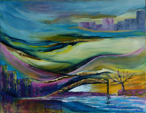 La passerelle mystérieuse by Françoise Dugourd-Caput, Painting for Sale on Select