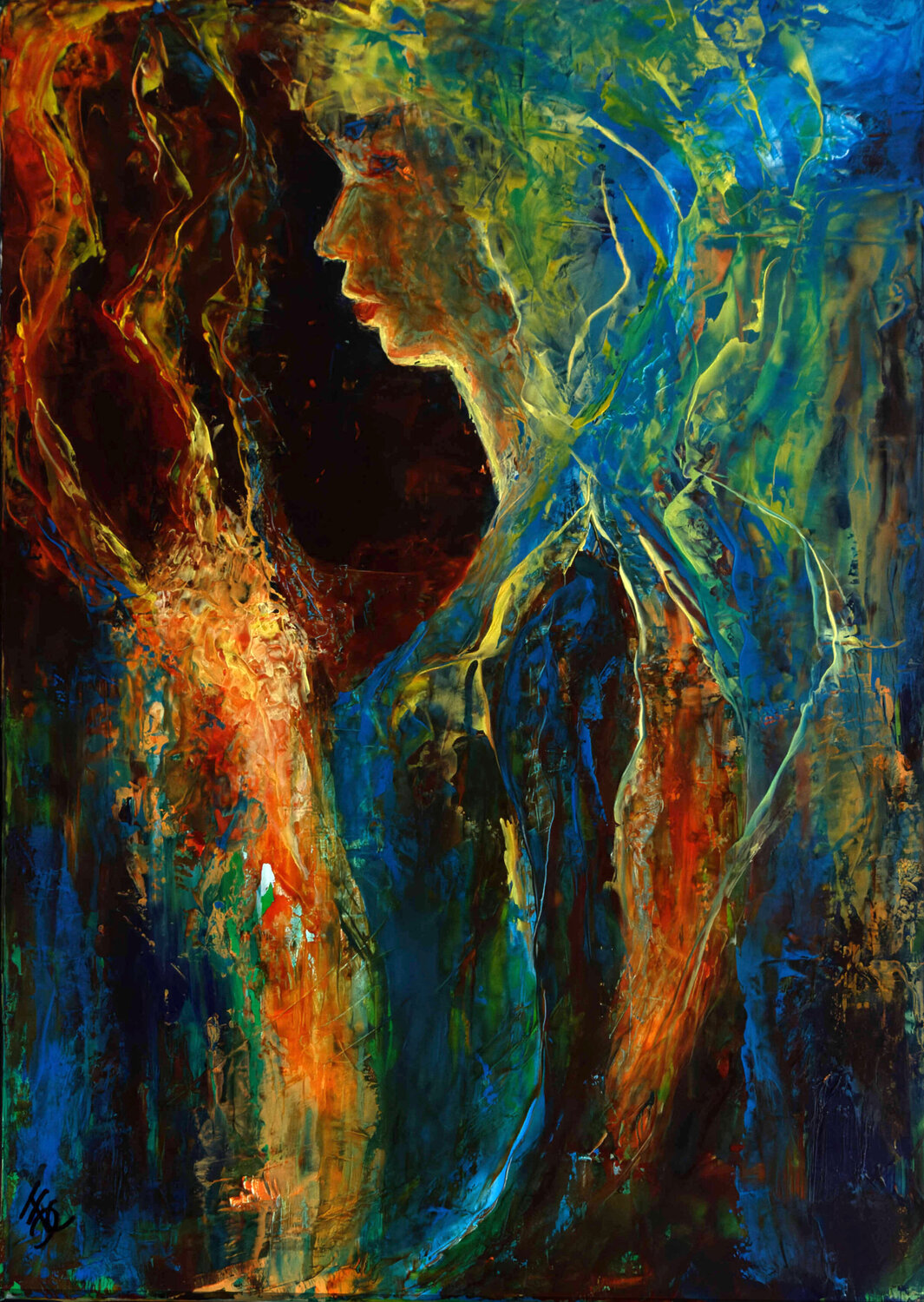 Cœur Ardent Françoise Dugourd-Caput Original painting for sale