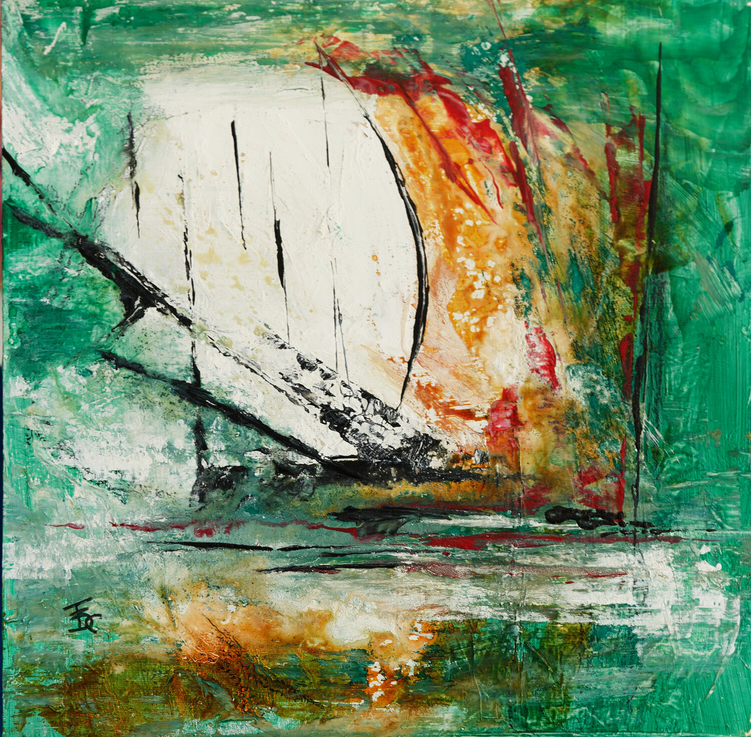 Le voyage d'Ulysse Françoise Dugourd-Caput Original painting for sale