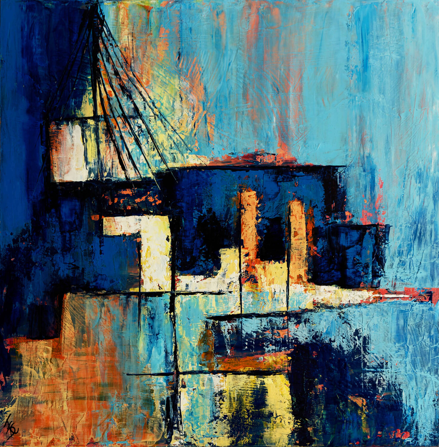 Résonance Françoise Dugourd-Caput Original painting for sale