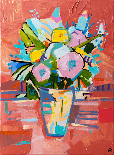 Blooms in Brushstrokes von Joseph Villanueva, Malerei kaufen auf Select