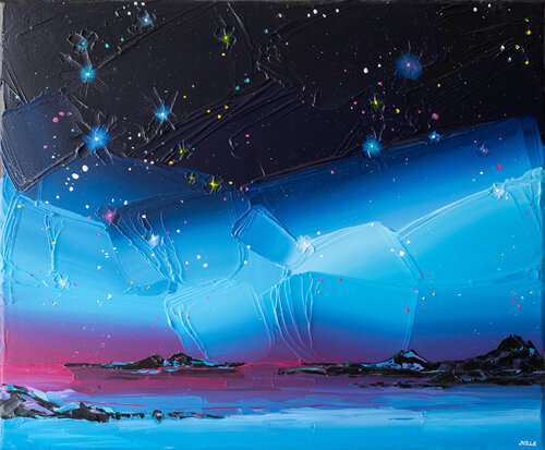 Iridescent Night Sky 33 von Joseph Villanueva, Malerei kaufen auf Select