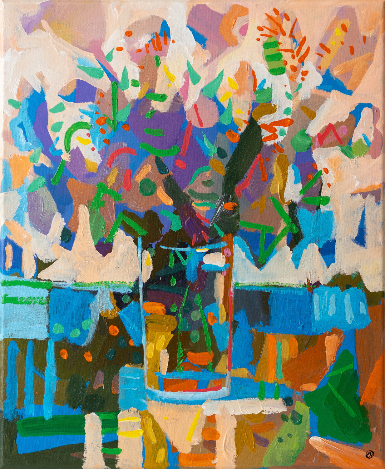 Blooms in Brushstrokes 2 Joseph Villanueva Originalgemälde zu verkaufen