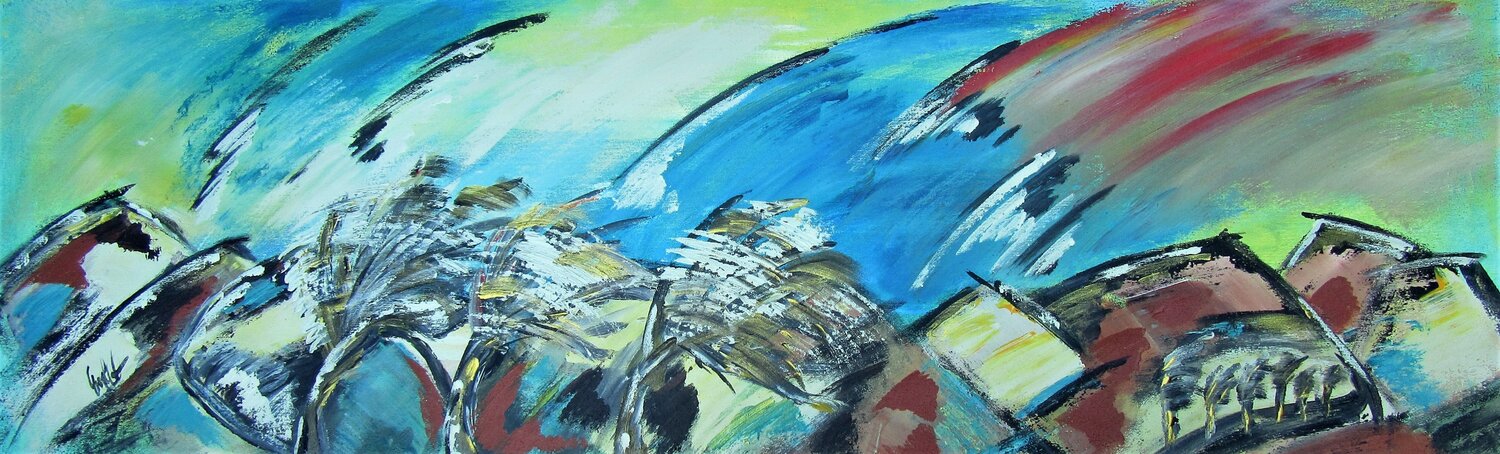 Storm Over the Land Irma Engelbrecht Original painting for sale