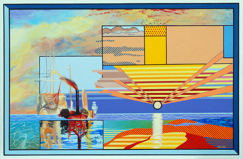 The Fighting Temeraire, after JMW Turner, Roy Lichtenstein and Piet Mondrian by Steve White, Painting for Sale on Select
