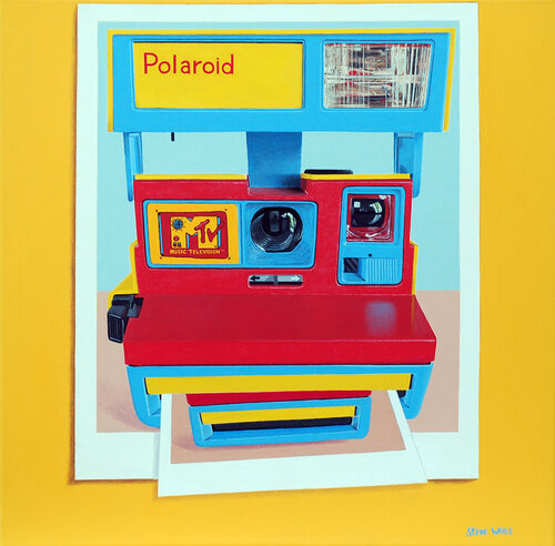 21st Century Still Life: The Polaroid 600 MTV Instant Film Camera by Steve White, Painting for Sale on Select