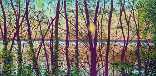 Sunset Over The Lake by Steve White, Painting for Sale on Select
