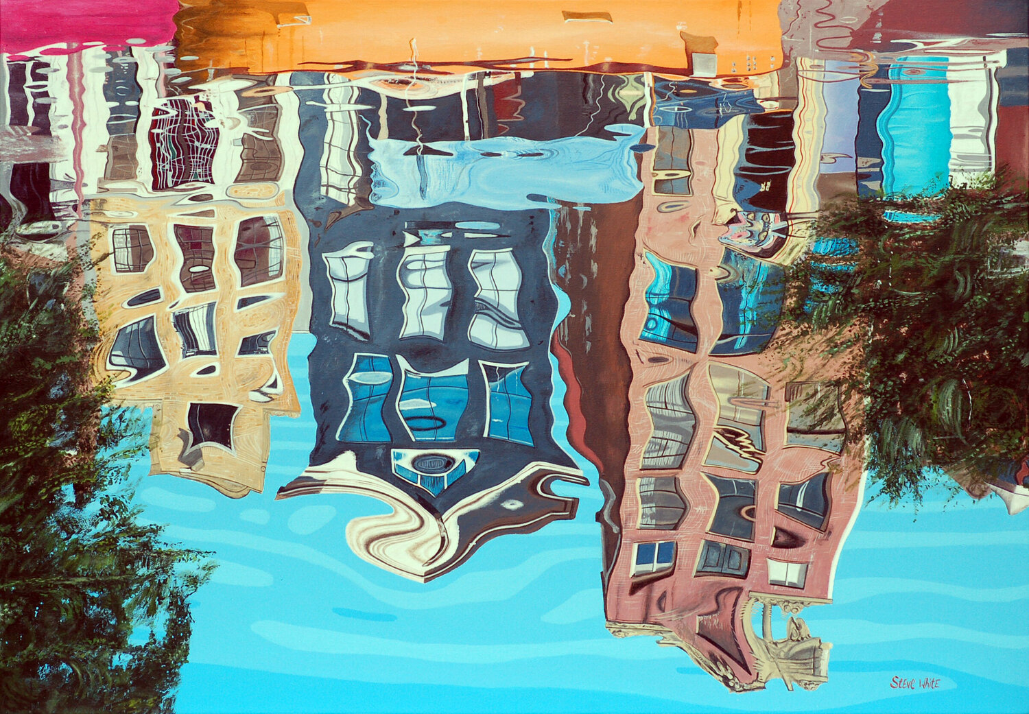 Oudezijds Voorburgwal Steve White Original painting for sale