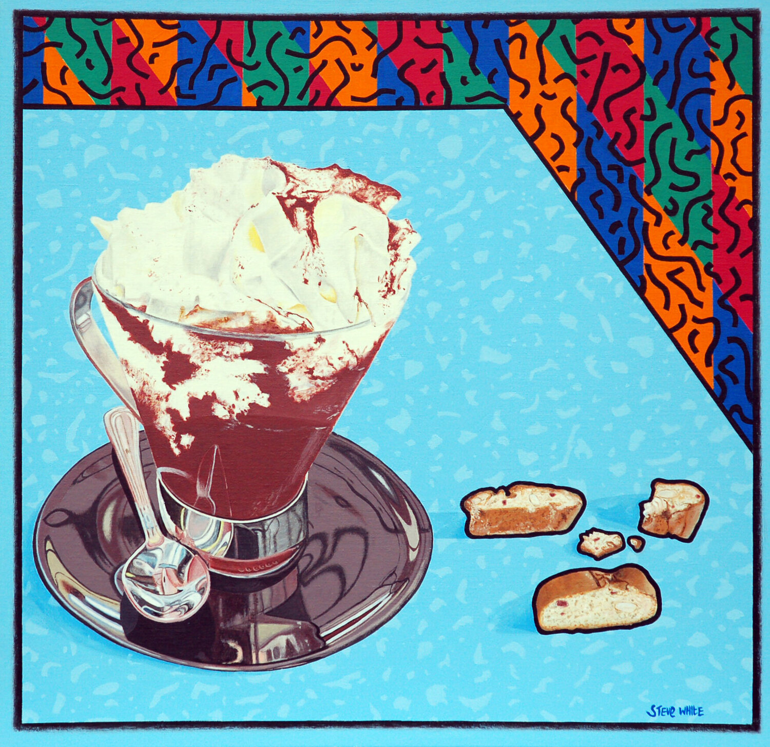 21st Century Still Life: Italian Hot Chocolate Steve White Original painting for sale