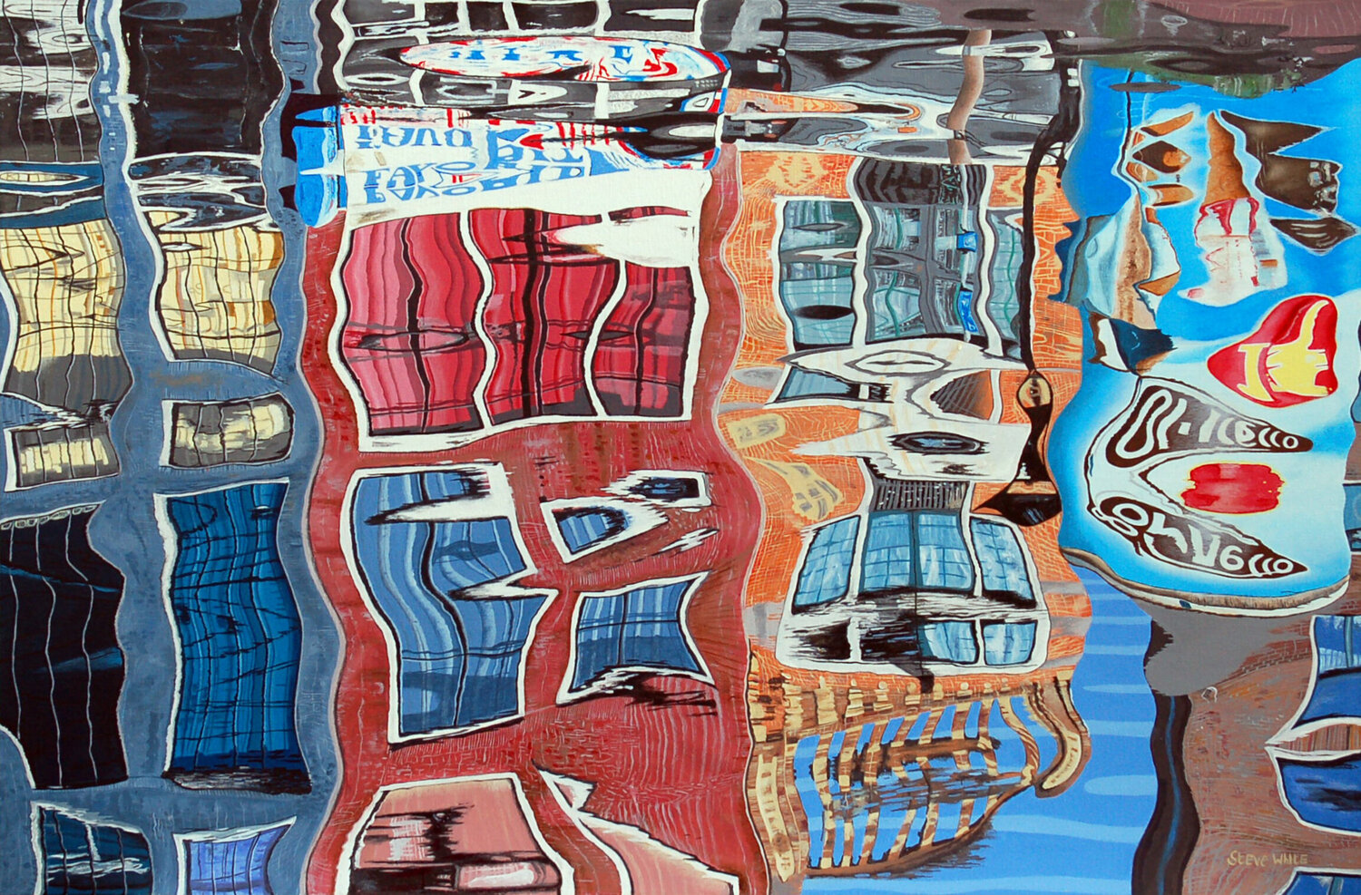 Ice Cream Advertisement, Amsterdam Steve White Original painting for sale