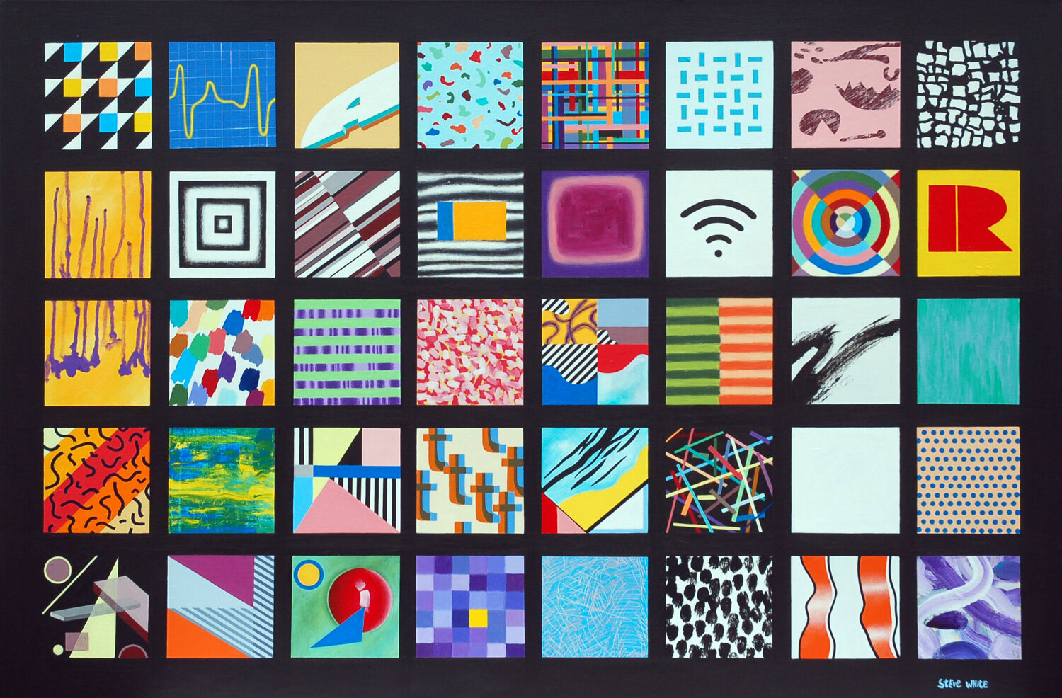 White Square Steve White Original painting for sale