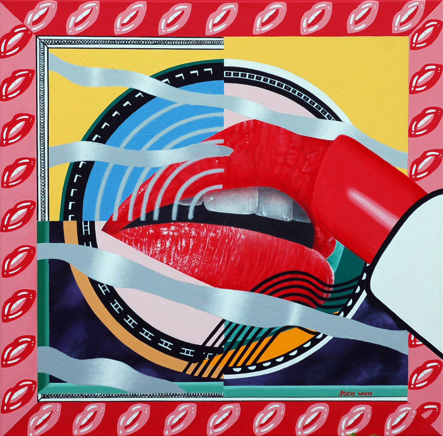 Lipstick in the Mirror Steve White Original painting for sale