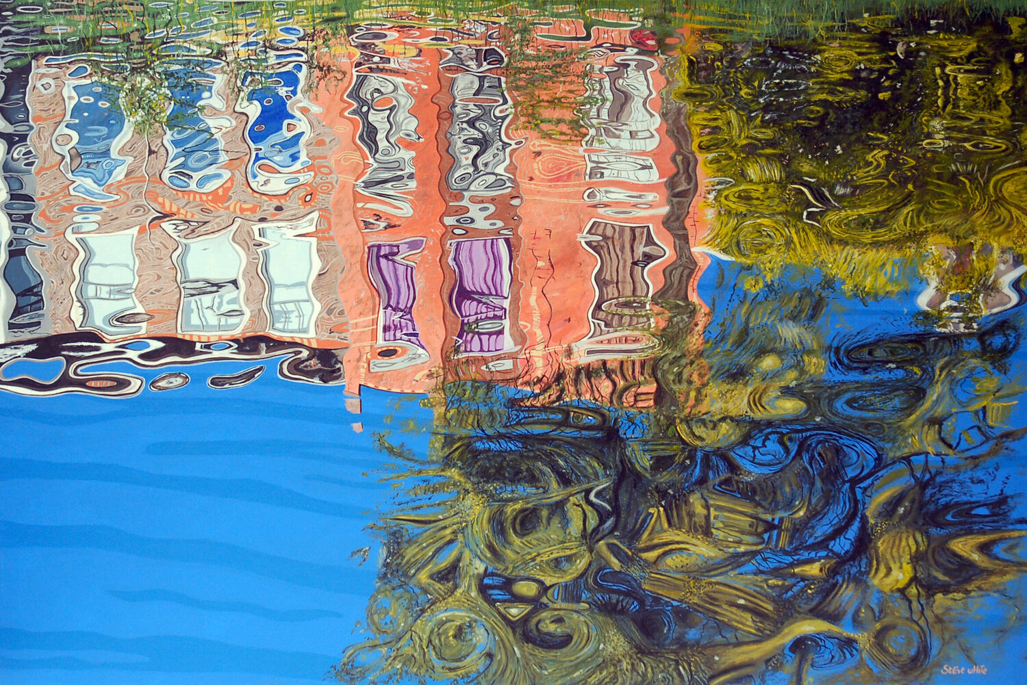 Valkenboskade(reflection) Steve White Original painting for sale