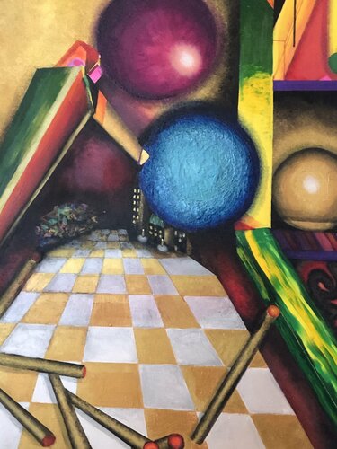 Untitled Geometric Abstracy by Andy Hollimon, Painting for Sale on Select