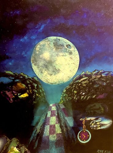 Azure Moon by Andy Hollimon, Painting for Sale on Select