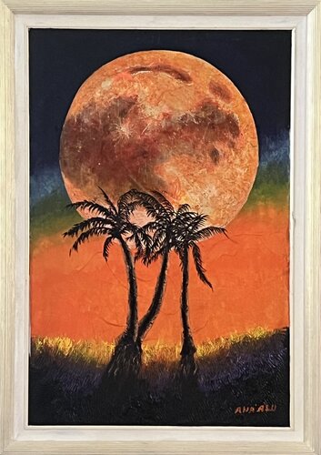 Tropical Orange Moon by Andy Hollimon, Painting for Sale on Select