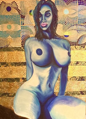 "L'amour est bleu" (LOVE IS BLUE) by Andy Hollimon, Painting for Sale on Select