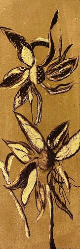 Gold Floral by Andy Hollimon, Painting for Sale on Select