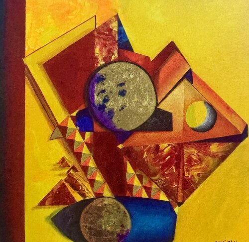 Composition 5 NJANO (Yellow) by Andy Hollimon, Painting for Sale on Select