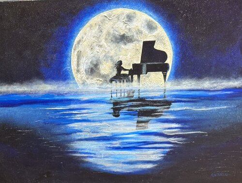 Her Celestial Serenade by Andy Hollimon, Painting for Sale on Select