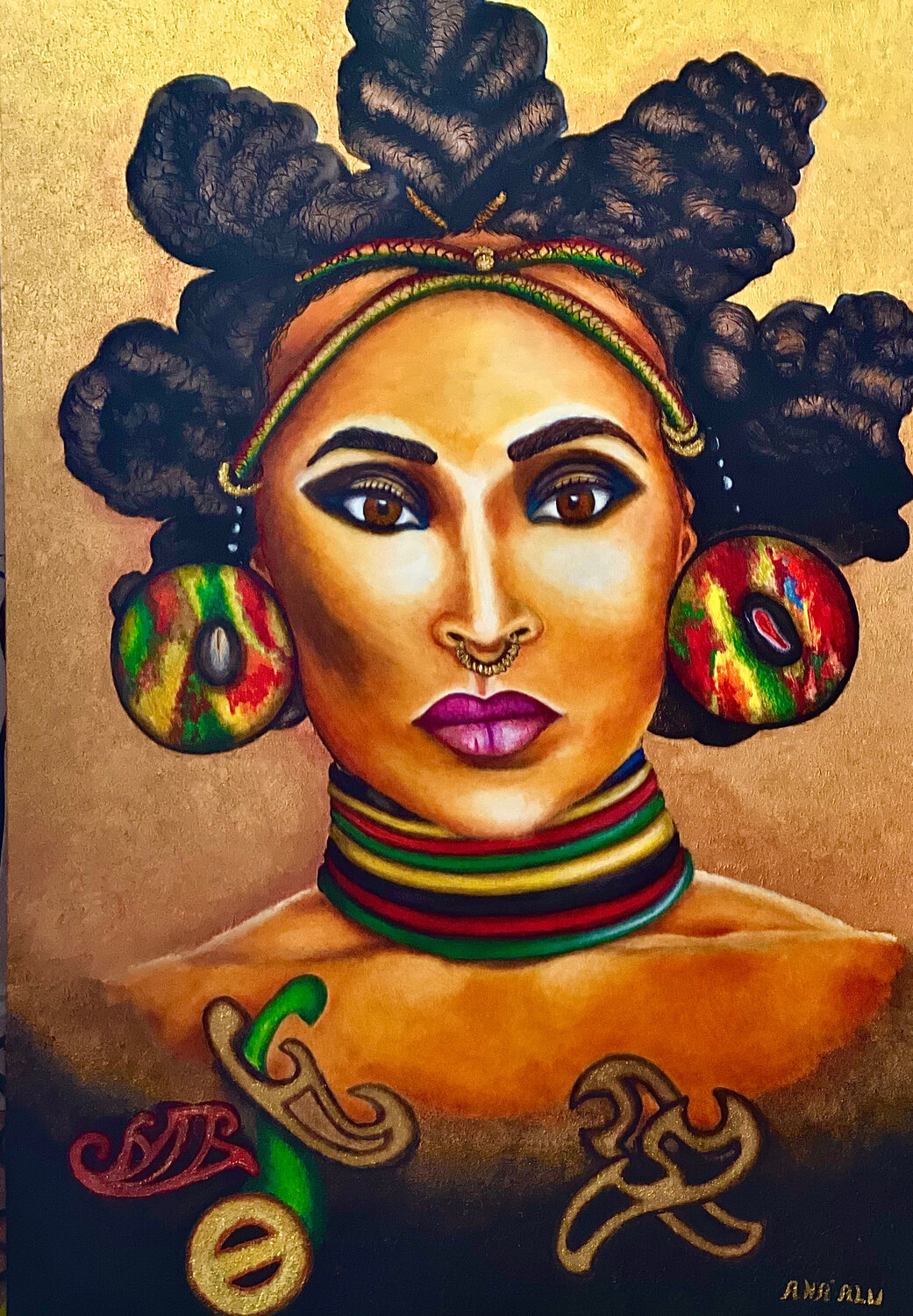 Nubian VII: Bermudan Queen Andy Hollimon Original painting for sale
