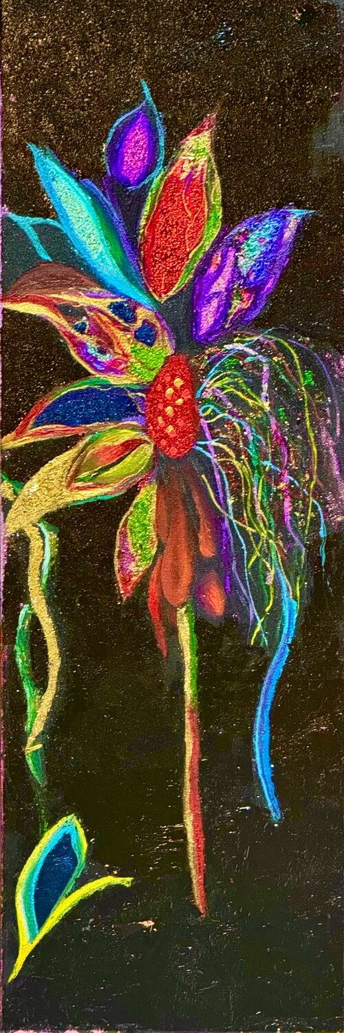 Rainbow Floral Andy Hollimon Original painting for sale