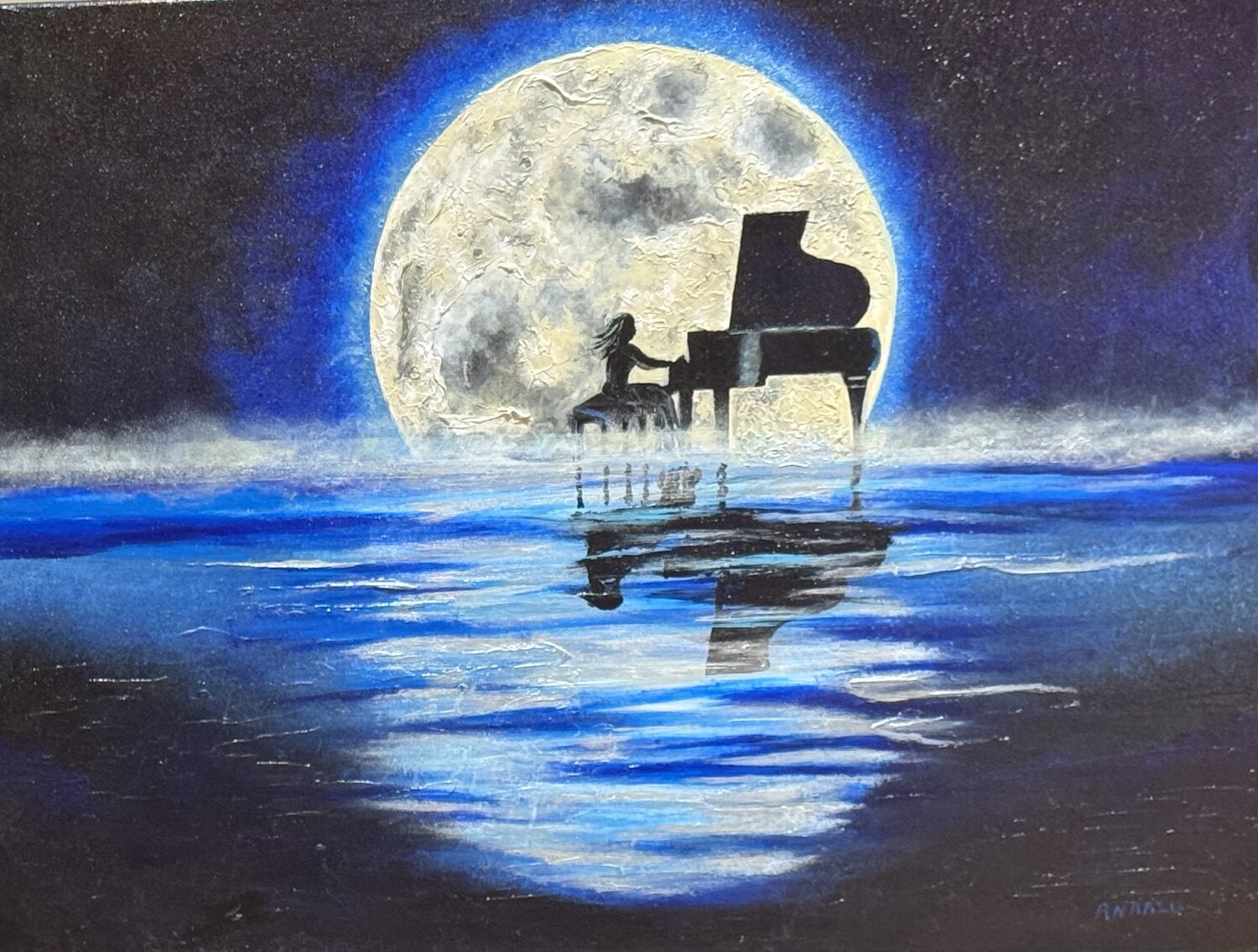 Her Celestial Serenade Andy Hollimon Original painting for sale