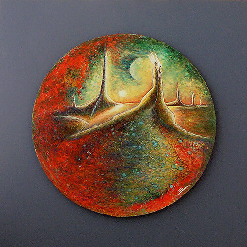 Au commencement (50x50cm) by Jean-Luc Lacroix, Painting for Sale on Select