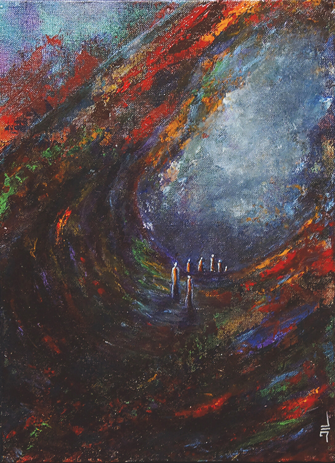 Procession Nomade Jean-Luc Lacroix Original painting for sale