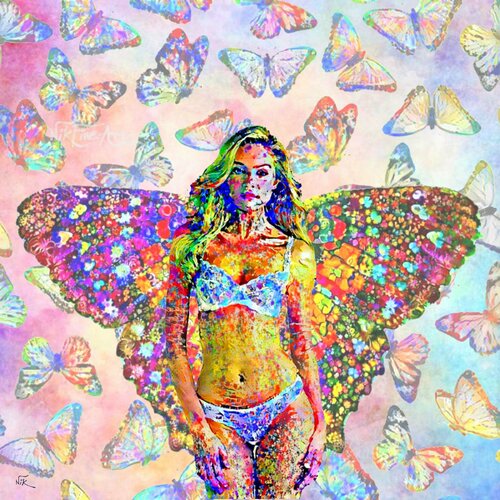 MOST BEAUTIFUL BUTTERFLY by Nik Tod, Painting for Sale on Select